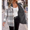 Zeagoo Womens Flannel Plaid Jacket Fleece Lined Shacket Hooded Warm Coat(Grey-gw568)