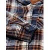 Zeagoo Womens Flannel Plaid Jacket Fleece Lined Shacket Hooded Warm Coat(Navy Blue)