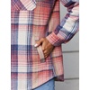 Zeagoo Womens Flannel Plaid Jacket Fleece Lined Shacket Hooded Warm Coat(Pink)