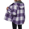 Zeagoo Womens Flannel Plaid Jacket Fleece Lined Shacket Hooded Warm Coat(Purple Plaid)