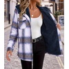 Zeagoo Womens Flannel Plaid Jacket Fleece Lined Shacket Hooded Warm Coat(Purple-gw579)