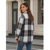 Zeagoo Women’s Flannel Plaid Shacket Long Sleeve Button Down Jacket S-2XL(A-gray)