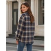 Zeagoo Women’s Flannel Plaid Shacket Long Sleeve Button Down Jacket S-2XL(A-navy Blue)