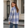 Zeagoo Women’s Flannel Plaid Shacket Long Sleeve Button Down Jacket S-2XL(Blue)
