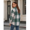 Zeagoo Women’s Flannel Plaid Shacket Long Sleeve Button Down Jacket S-2XL(Green)