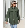 Zeagoo Womens Fleece Jackets Corduroy Shackets Snap Casual Fall Coat(Army Green)