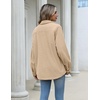 Zeagoo Womens Fleece Jackets Corduroy Shackets Snap Casual Fall Coat(Beige)