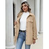 Zeagoo Womens Fleece Jackets Corduroy Shackets Snap Casual Fall Coat(Beige)