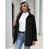 Zeagoo Womens Fleece Jackets Corduroy Shackets Snap Casual Fall Coat(Black)