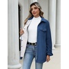 Zeagoo Womens Fleece Jackets Corduroy Shackets Snap Casual Fall Coat(Blue)