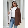 Zeagoo Womens Fleece Jackets Corduroy Shackets Snap Casual Fall Coat(Brown)