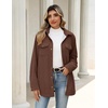 Zeagoo Womens Fleece Jackets Corduroy Shackets Snap Casual Fall Coat(Brown)