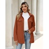 Zeagoo Womens Fleece Jackets Corduroy Shackets Snap Casual Fall Coat(Caramel)