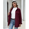 Zeagoo Womens Fleece Jackets Corduroy Shackets Snap Casual Fall Coat(Dark Red)
