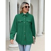 Zeagoo Womens Fleece Jackets Corduroy Shackets Snap Casual Fall Coat(Green)