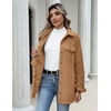 Zeagoo Womens Fleece Jackets Corduroy Shackets Snap Casual Fall Coat(Khaki)