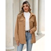 Zeagoo Womens Fleece Jackets Corduroy Shackets Snap Casual Fall Coat(Khaki)