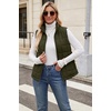 Zeagoo Womens Lightweight Quilted Puffer Vest Stand Collar Zip Up Outerwear(Army Green)