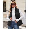 Zeagoo Womens Lightweight Quilted Puffer Vest Stand Collar Zip Up Outerwear(Black)