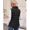 Zeagoo Womens Lightweight Quilted Puffer Vest Stand Collar Zip Up Outerwear(Black)