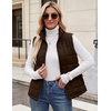 Zeagoo Womens Lightweight Quilted Puffer Vest Stand Collar Zip Up Outerwear(Brown)