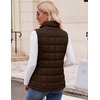 Zeagoo Womens Lightweight Quilted Puffer Vest Stand Collar Zip Up Outerwear(Brown)