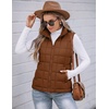 Zeagoo Womens Lightweight Quilted Puffer Vest Stand Collar Zip Up Outerwear(Caramel)
