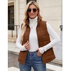 Zeagoo Womens Lightweight Quilted Puffer Vest Stand Collar Zip Up Outerwear(Caramel)
