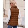 Zeagoo Womens Lightweight Quilted Puffer Vest Stand Collar Zip Up Outerwear(Caramel)