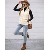 Zeagoo Womens Lightweight Quilted Puffer Vest Stand Collar Zip Up Outerwear(Cream)