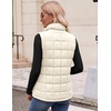 Zeagoo Womens Lightweight Quilted Puffer Vest Stand Collar Zip Up Outerwear(Cream)