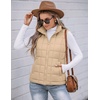 Zeagoo Womens Lightweight Quilted Puffer Vest Stand Collar Zip Up Outerwear(Khaki)