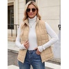 Zeagoo Womens Lightweight Quilted Puffer Vest Stand Collar Zip Up Outerwear(Khaki)