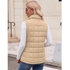 Zeagoo Womens Lightweight Quilted Puffer Vest Stand Collar Zip Up Outerwear(Khaki)