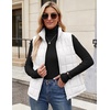 Zeagoo Womens Lightweight Quilted Puffer Vest Stand Collar Zip Up Outerwear(White)