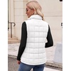 Zeagoo Womens Lightweight Quilted Puffer Vest Stand Collar Zip Up Outerwear(White)