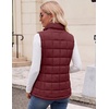 Zeagoo Womens Lightweight Quilted Puffer Vest Stand Collar Zip Up Outerwear(Wine Red)