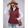 Zeagoo Womens Lightweight Quilted Puffer Vest Stand Collar Zip Up Outerwear(Wine Red)