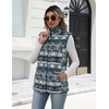 Zeagoo Womens Outerwear Vests With Pockets Zipper Sleeveless Fleece Jackets(Aztec Print Blue)
