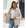 Zeagoo Womens Outerwear Vests With Pockets Zipper Sleeveless Fleece Jackets(Beige)