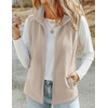 Zeagoo Womens Outerwear Vests With Pockets Zipper Sleeveless Fleece Jackets(Beige)