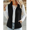 Zeagoo Womens Outerwear Vests With Pockets Zipper Sleeveless Fleece Jackets(Black)