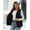 Zeagoo Womens Outerwear Vests With Pockets Zipper Sleeveless Fleece Jackets(Black)