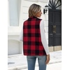 Zeagoo Womens Outerwear Vests With Pockets Zipper Sleeveless Fleece Jackets(Black and Red Plaid)