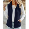 Zeagoo Womens Outerwear Vests With Pockets Zipper Sleeveless Fleece Jackets(Dark Blue)