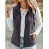 Zeagoo Womens Outerwear Vests With Pockets Zipper Sleeveless Fleece Jackets(Dark Grey)