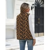 Zeagoo Womens Outerwear Vests With Pockets Zipper Sleeveless Fleece Jackets(Leopard Print)