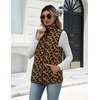 Zeagoo Womens Outerwear Vests With Pockets Zipper Sleeveless Fleece Jackets(Leopard Print)