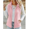 Zeagoo Womens Outerwear Vests With Pockets Zipper Sleeveless Fleece Jackets(Light Pink)
