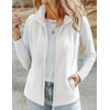 Zeagoo Womens Outerwear Vests With Pockets Zipper Sleeveless Fleece Jackets(White)